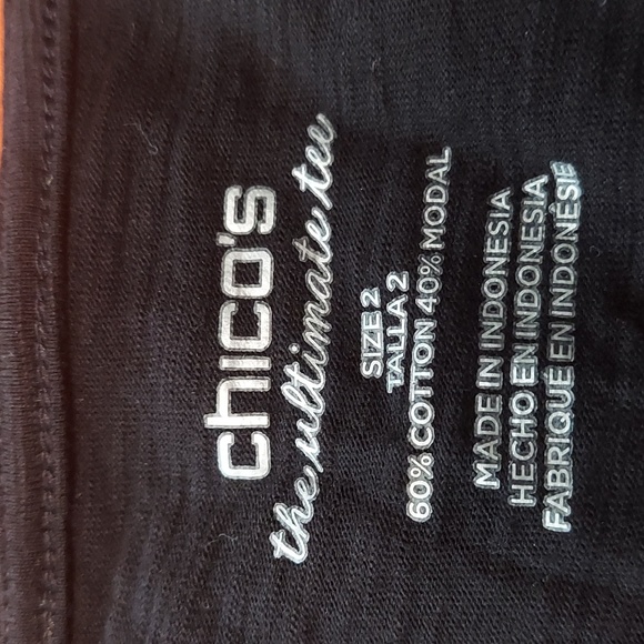 4 Chico's Ultimate Tees Cotton&Modal Material Tan,  Orange, Coral & Black L - Picture 5 of 5